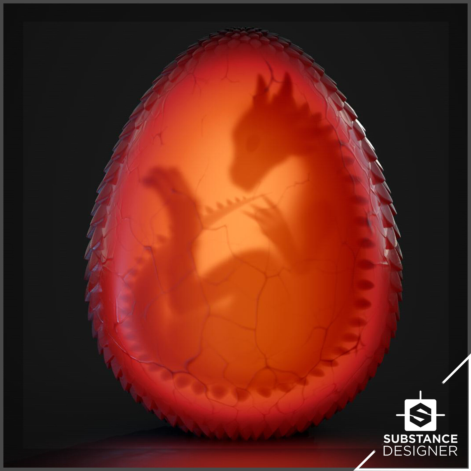 Dragon egg  with Substance Designer