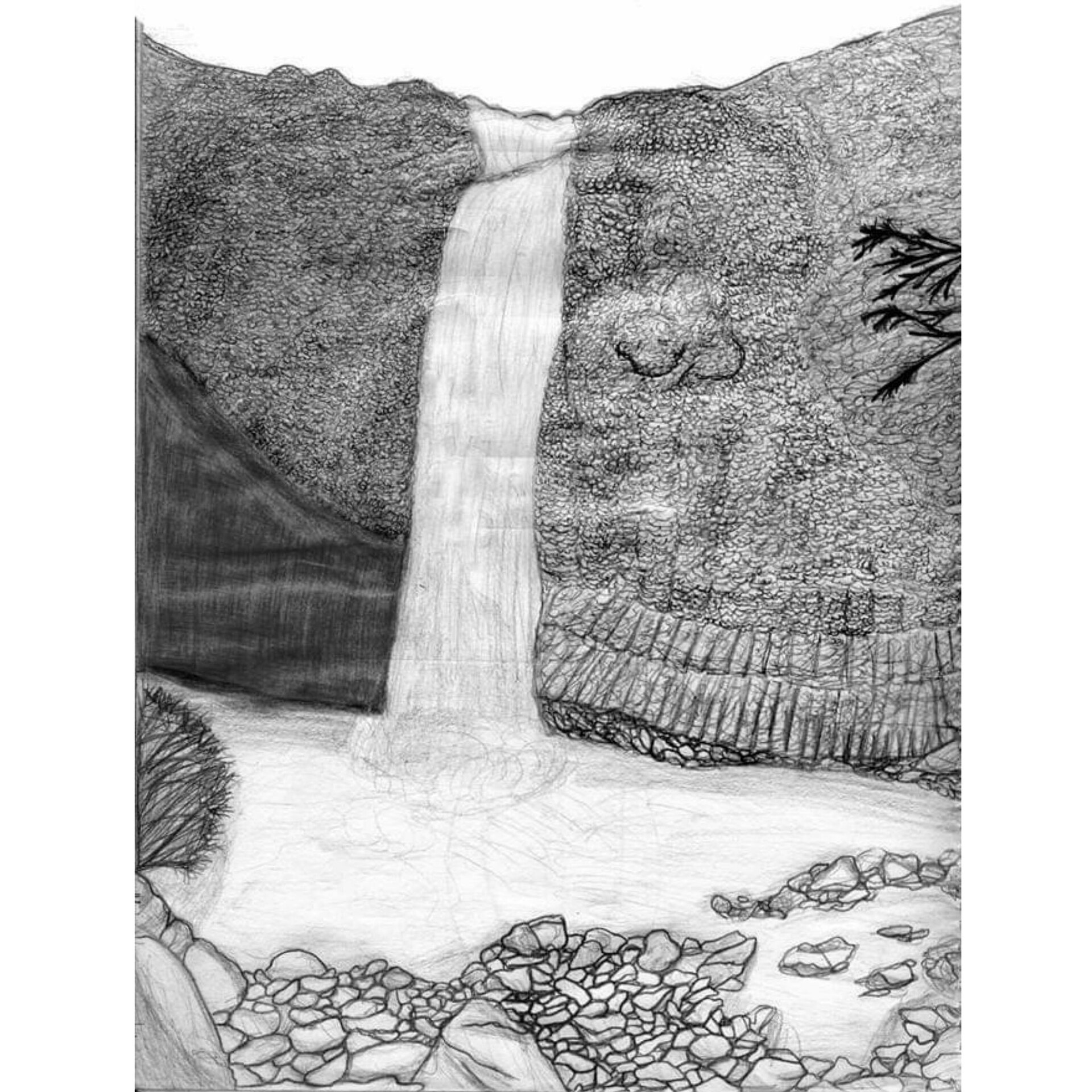 How To Draw Waterfall - Draw A Waterfall Step By Step - Free Transparent  PNG Download - PNGkey