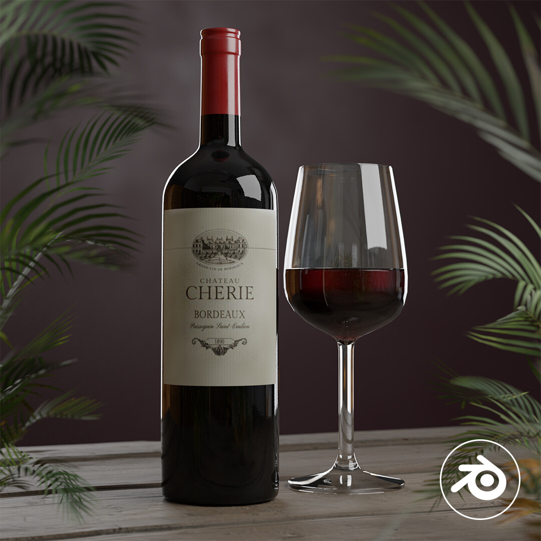 ArtStation Red Wine / Blender Cycle ( Time Lapse )