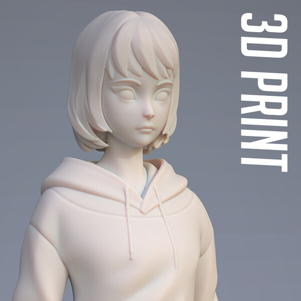 anime girl 3d model heads
