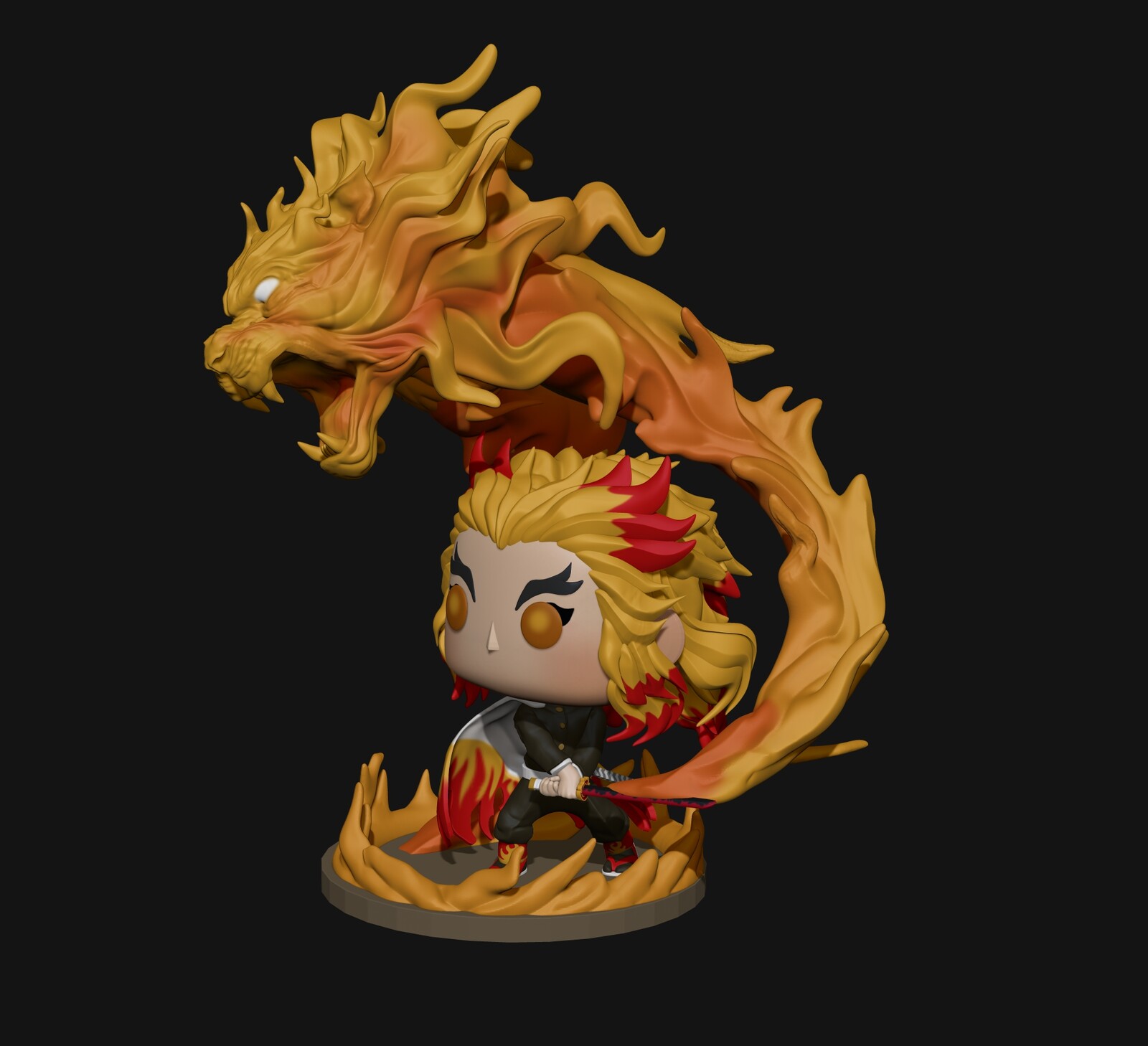 Artstation Kyojuro Rengoku Funko Pop Demon Slayer Gledson Oliveira