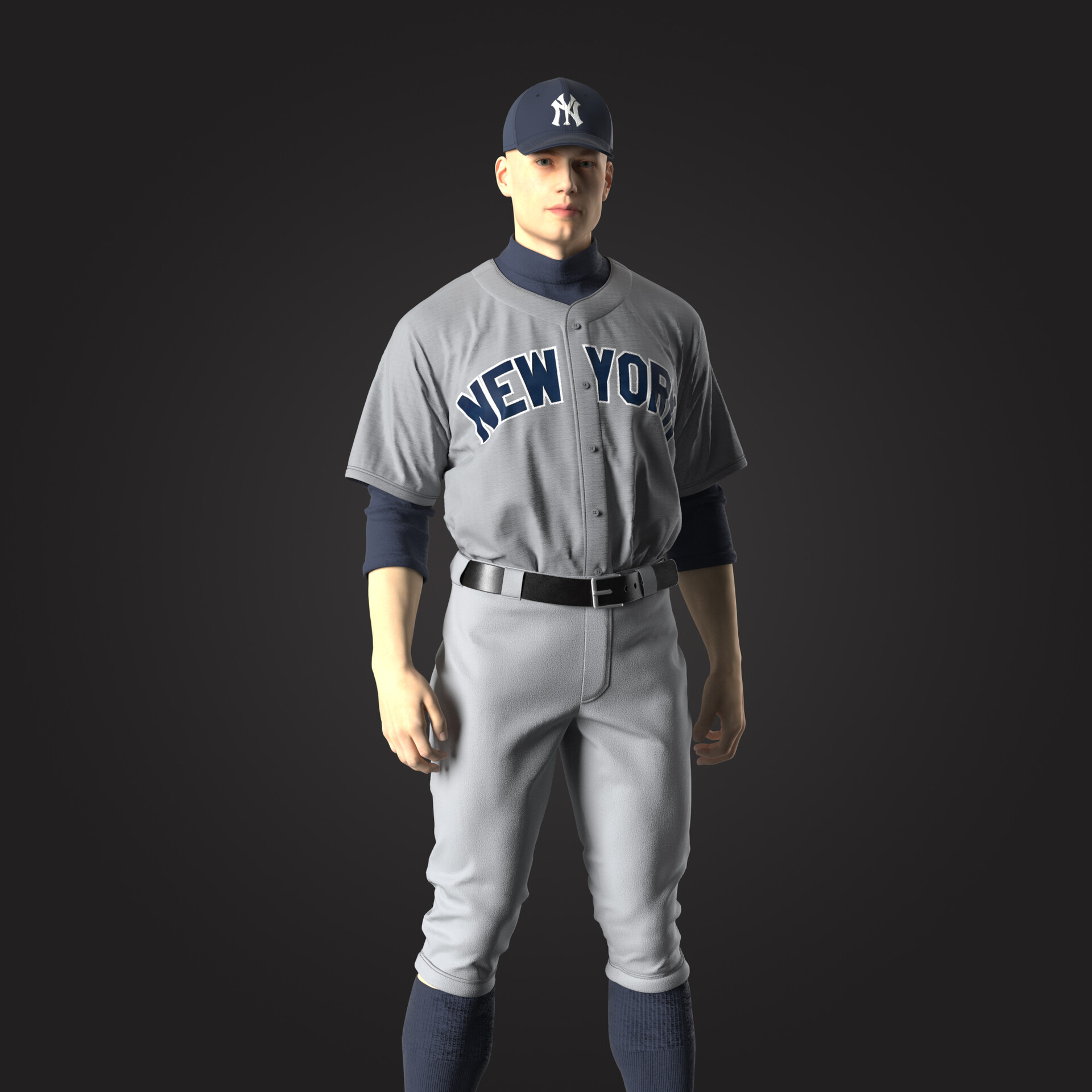 Alena Kapustina - New York Yankees uniform / Marvelous designer