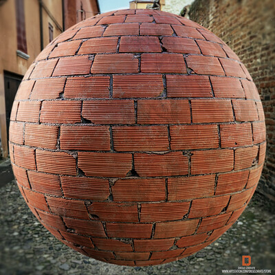 PBR - BRICK WALL, OLD, HOLLOW, STRIPES - 4K MATERIAL