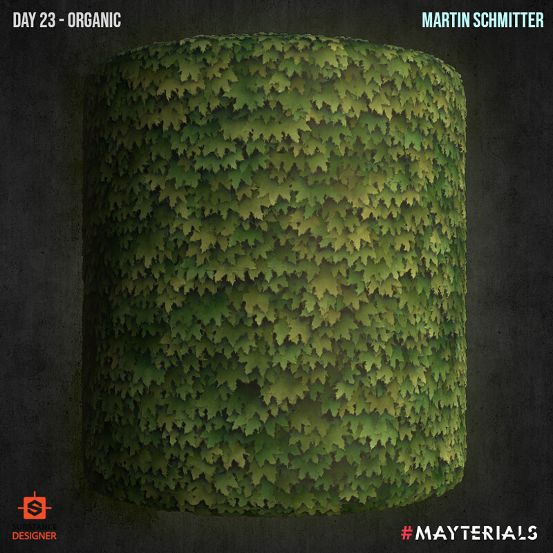 Mayterials 2021 - Day 23 Organic (Stylized "Handpainted" Leave Hedge)
