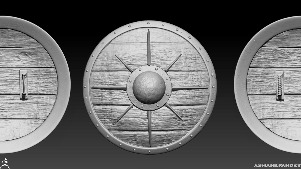 ArtStation - Viking wood Shield sculpt