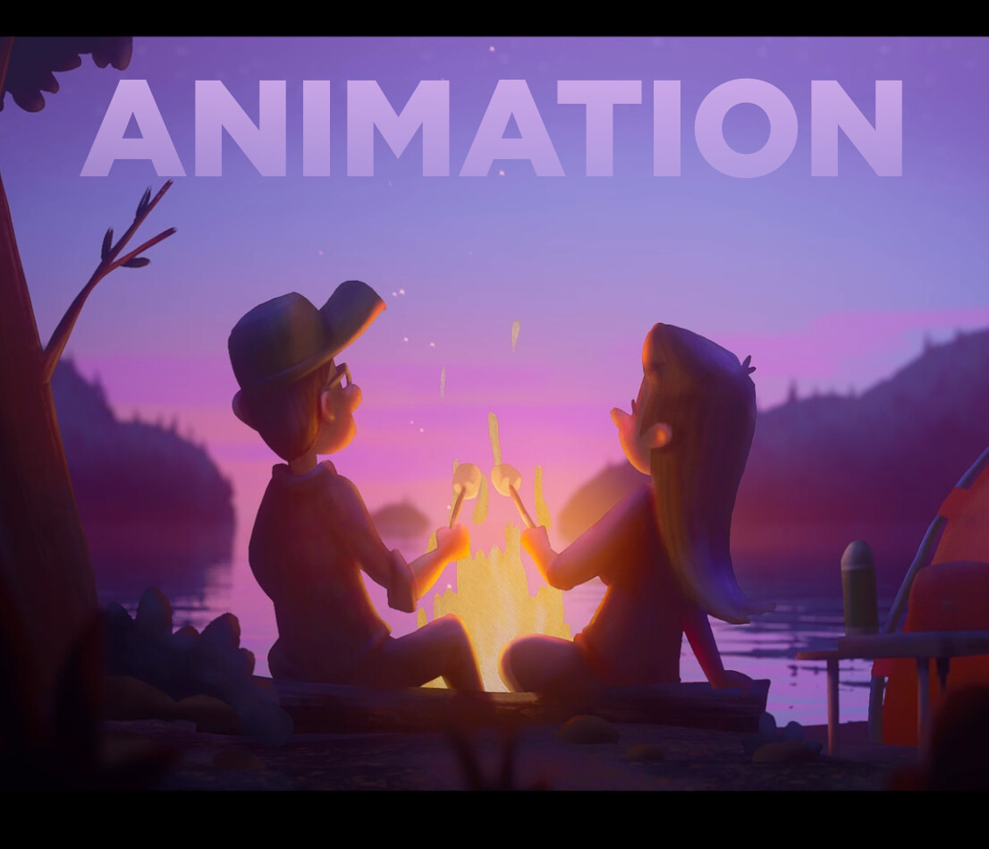 Camping On The Lake Animation