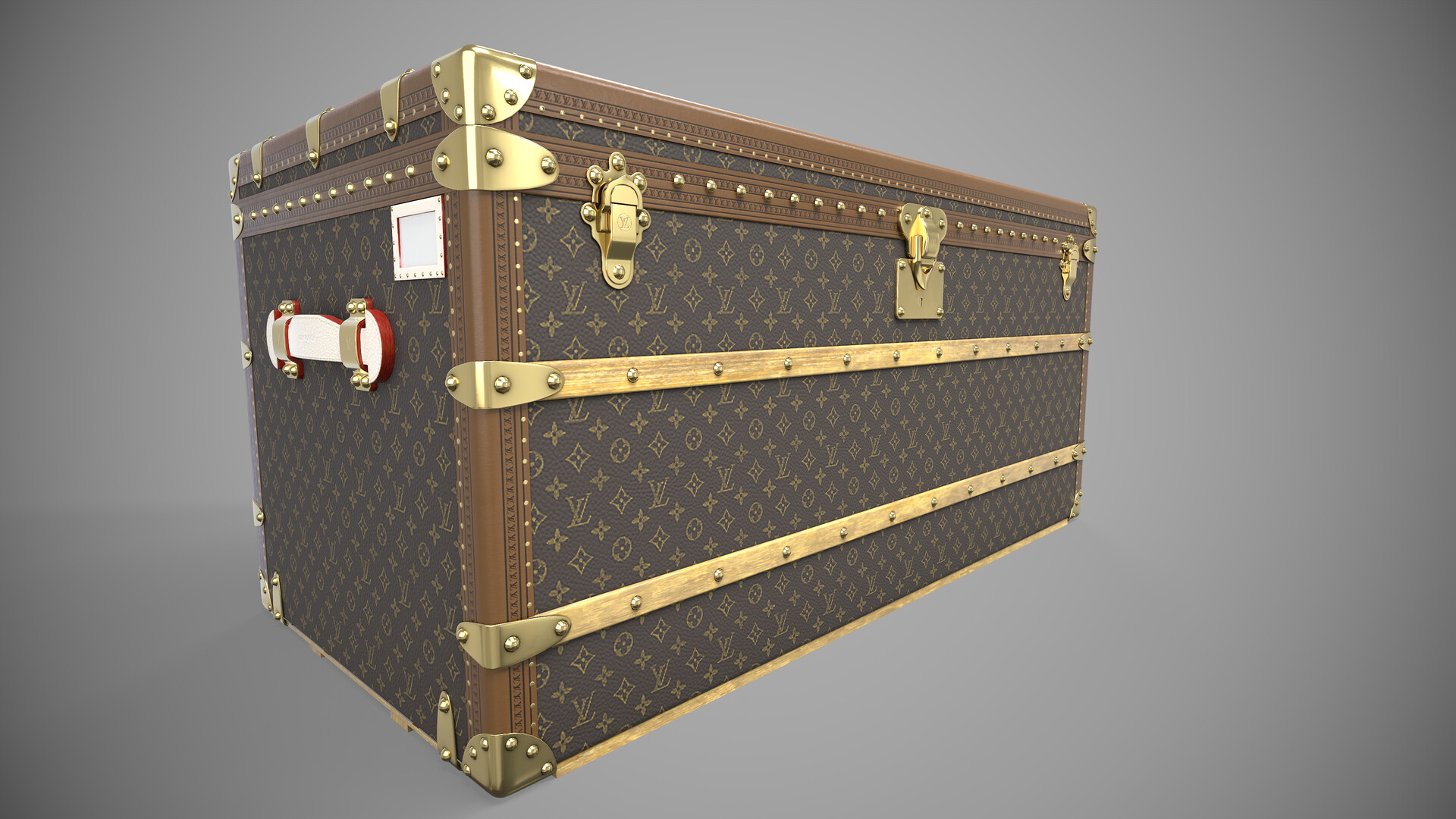 Louis Vuitton steamer trunk (clone), 3D CAD Model Library