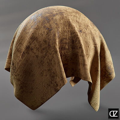 PBR - OIL STAINED FABRIC, DIRTY  - 4K MATERIAL 