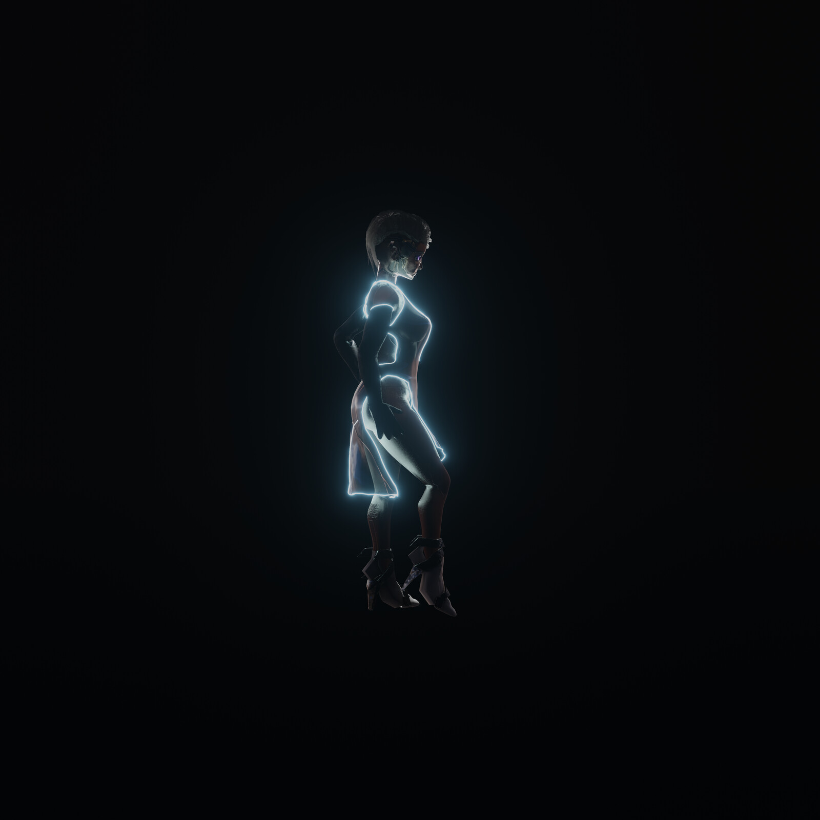 Neon dress test renders