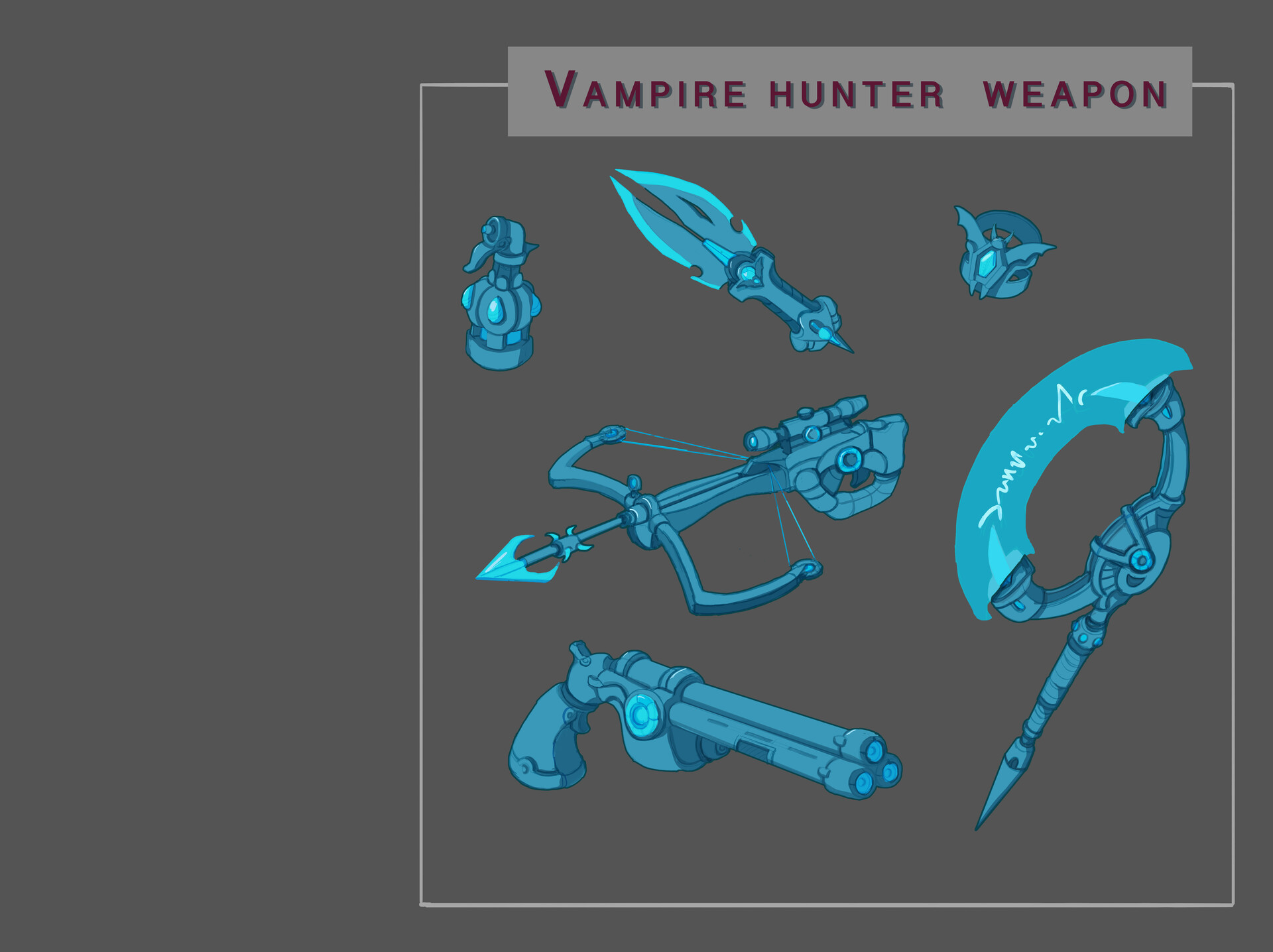 ArtStation Vampire hunter weapon