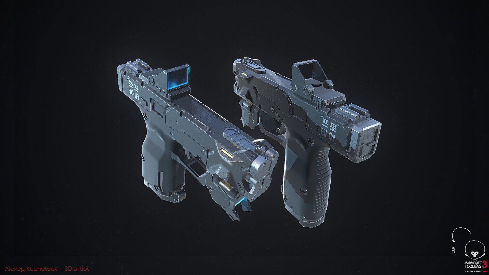 Artstation cyberpunk pistol