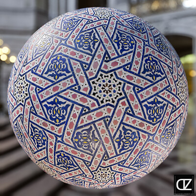 PBR - ARTISTIC CERAMIC TILE FLOOR 03 - 4K MATERIAL