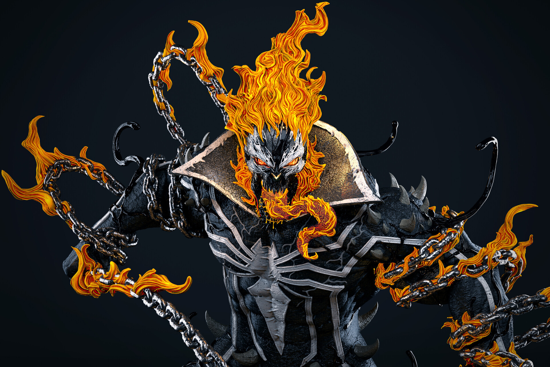 blue venomized ghost rider