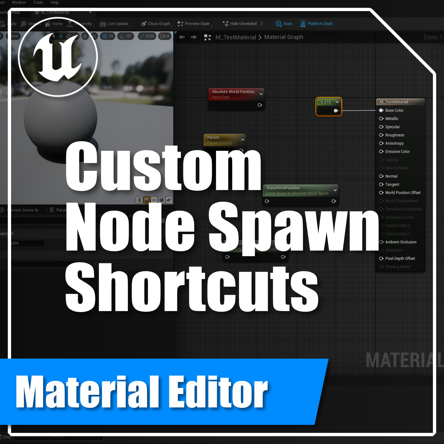 ArtStation - UE5 - MaterialEditor - Custom Spawn Node Shortcuts