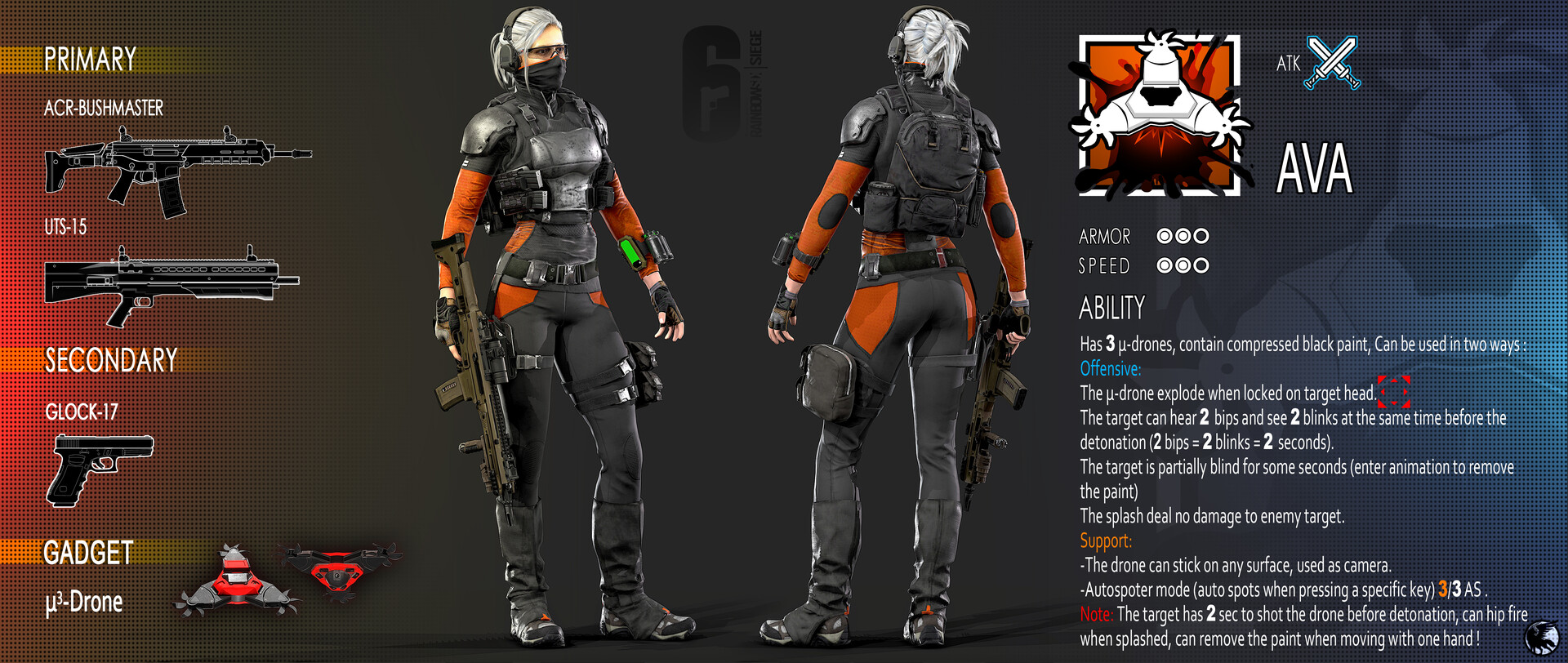 ArtStation AVA fanart concept operator R6 Siege