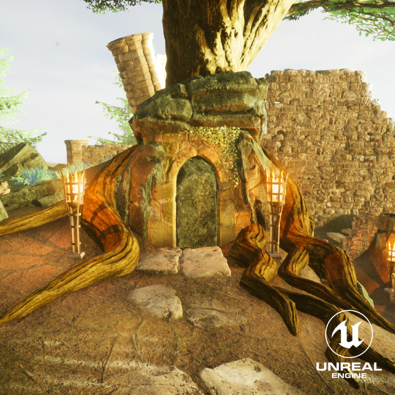 ArtStation Castle Ruins Level Design Breakdown   Ben Aitkenhex Ben Aitkenhex Artstationtemplate 3 