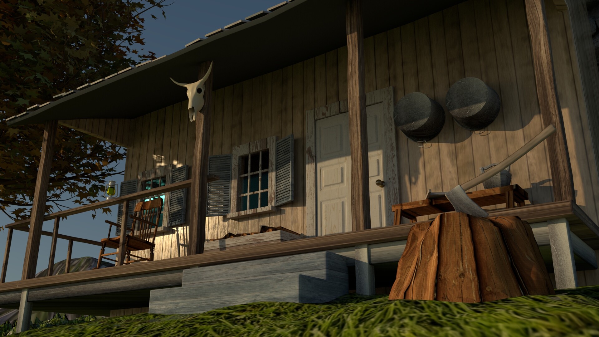 ArtStation - Render Cabaña con shaders