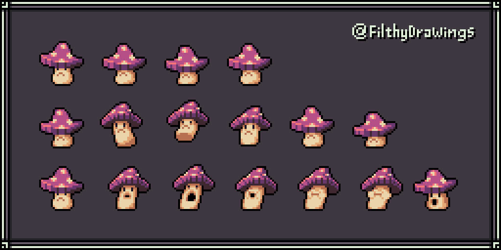 ArtStation - Little Mushroom - Animations & Spritesheet, Filthy Drawings