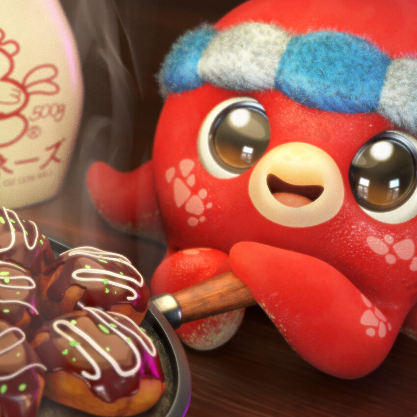 Shrimp Takoyaki - 3D Model