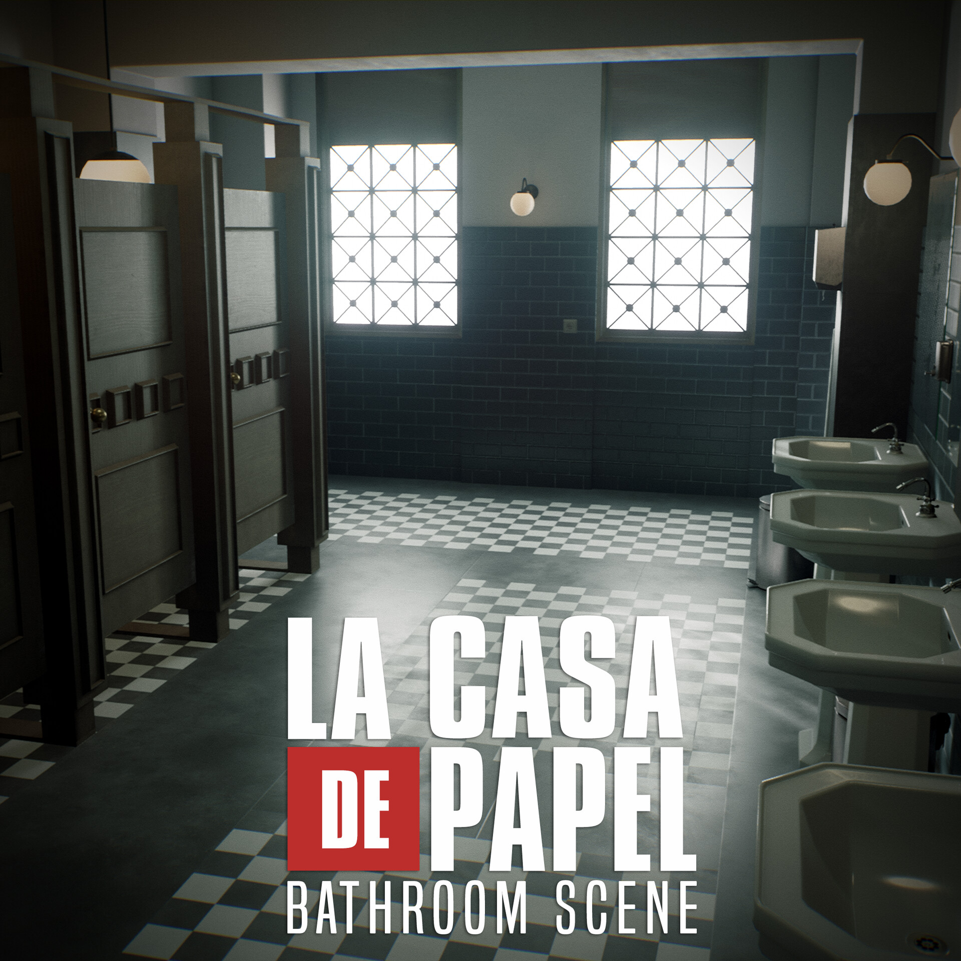 ArtStation - La Casa De Papel - Bathroom Scene