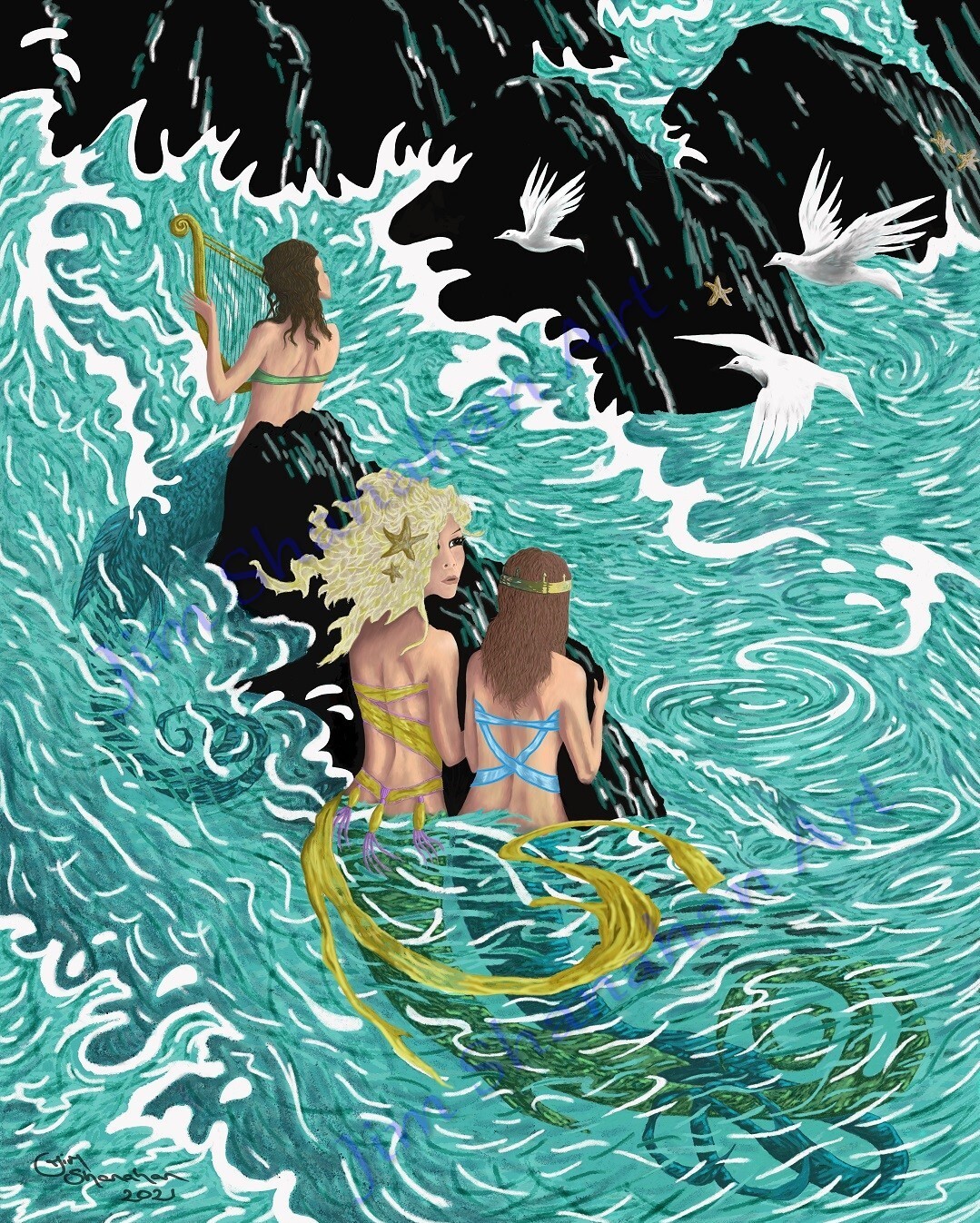 ArtStation Mermaids in the Surf