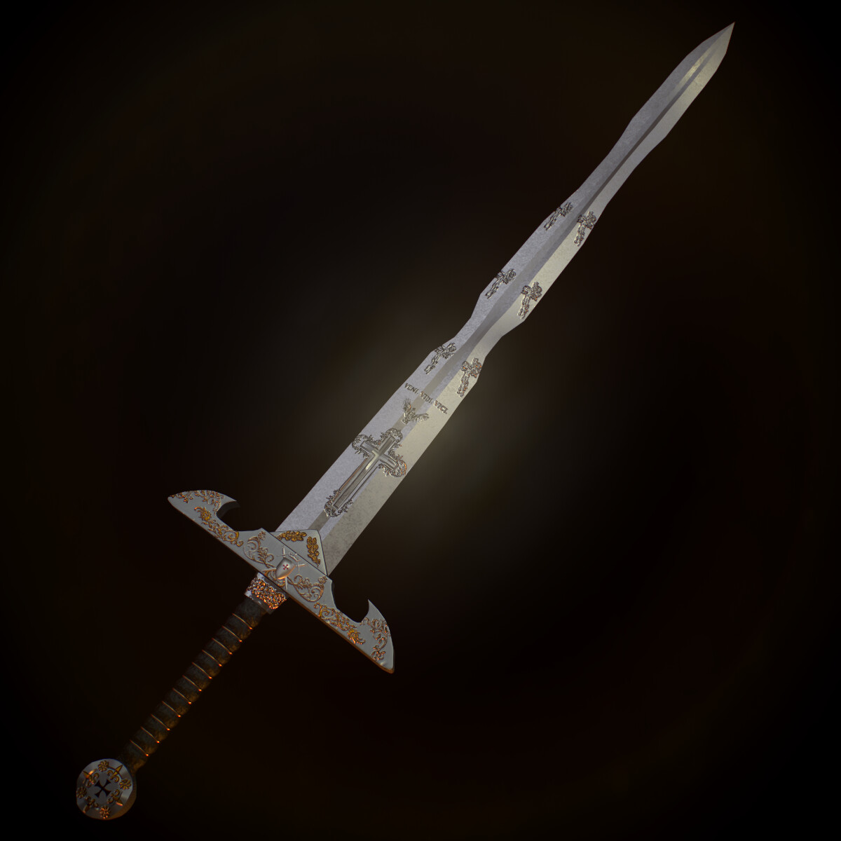 ArtStation - Templar sword with golden ornaments