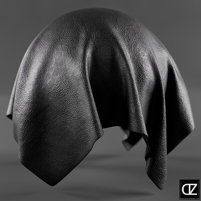 PBR - BLACK LEATHER FABRIC - 4K MATERIAL