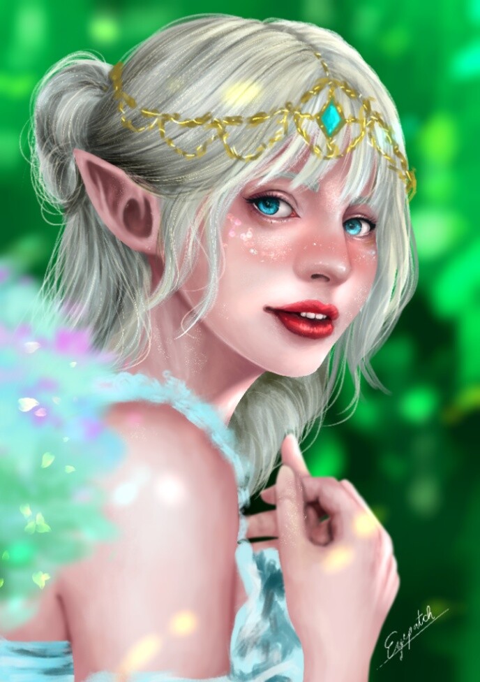 ArtStation - Portrait of Elf Princess