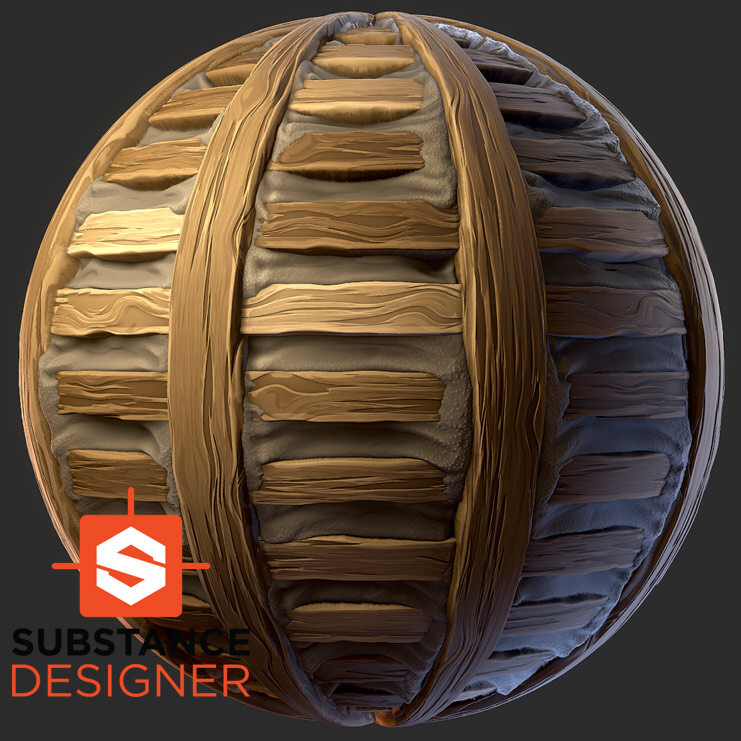 ArtStation - Stylized Wood Planks Lath - Substance Designer