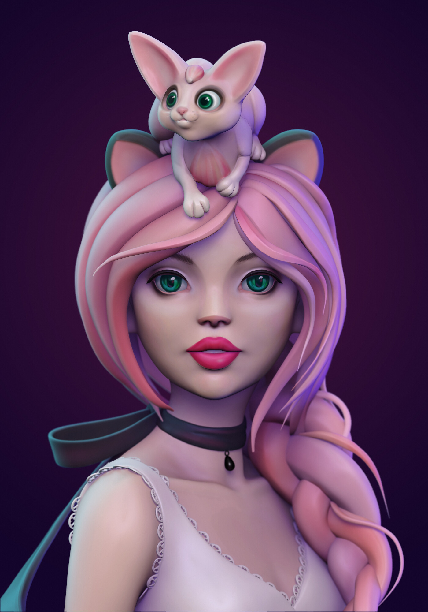 ArtStation - Pink Kitty (DTIYS)