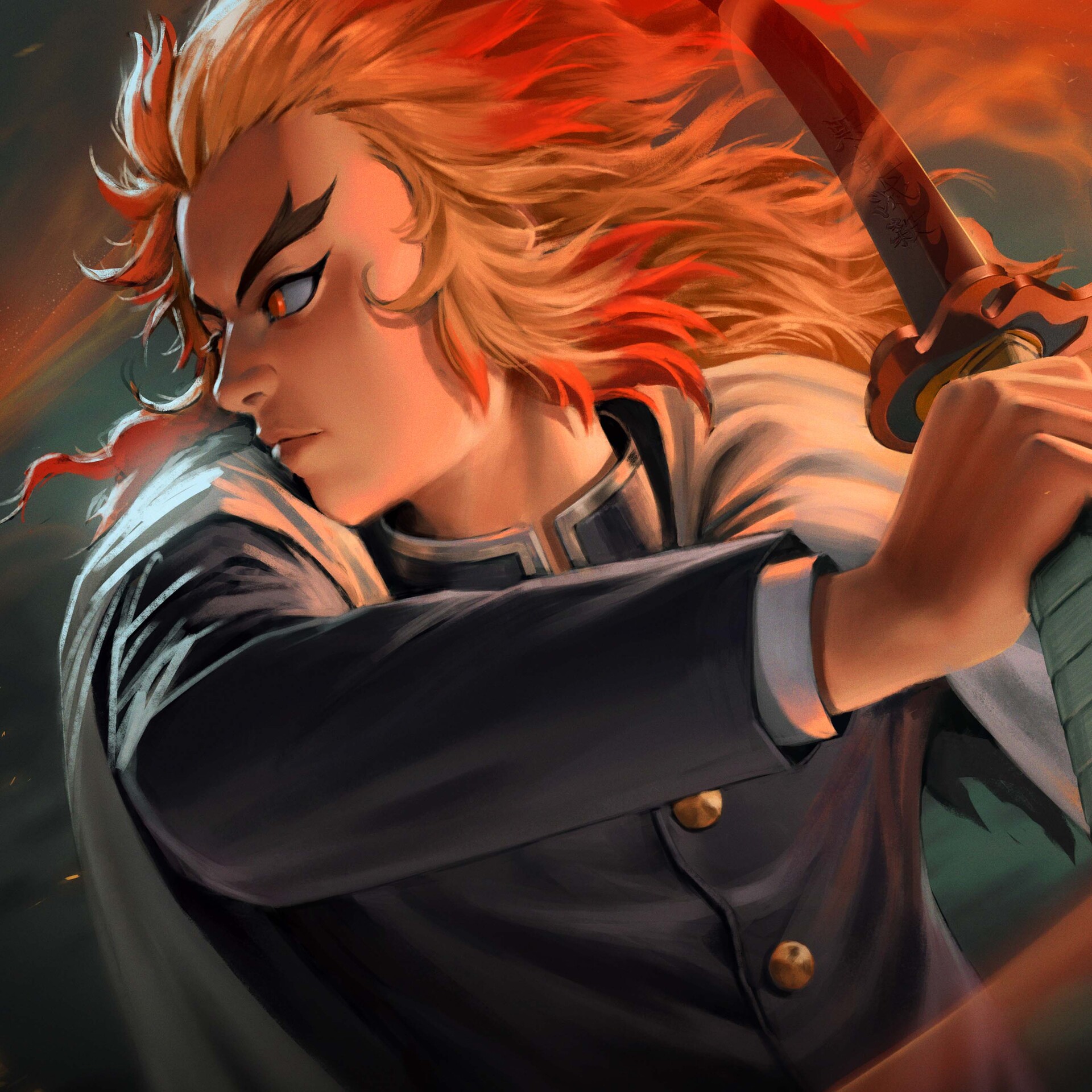 Artstation Demon Slayer Kyōjurō Rengoku Fanart