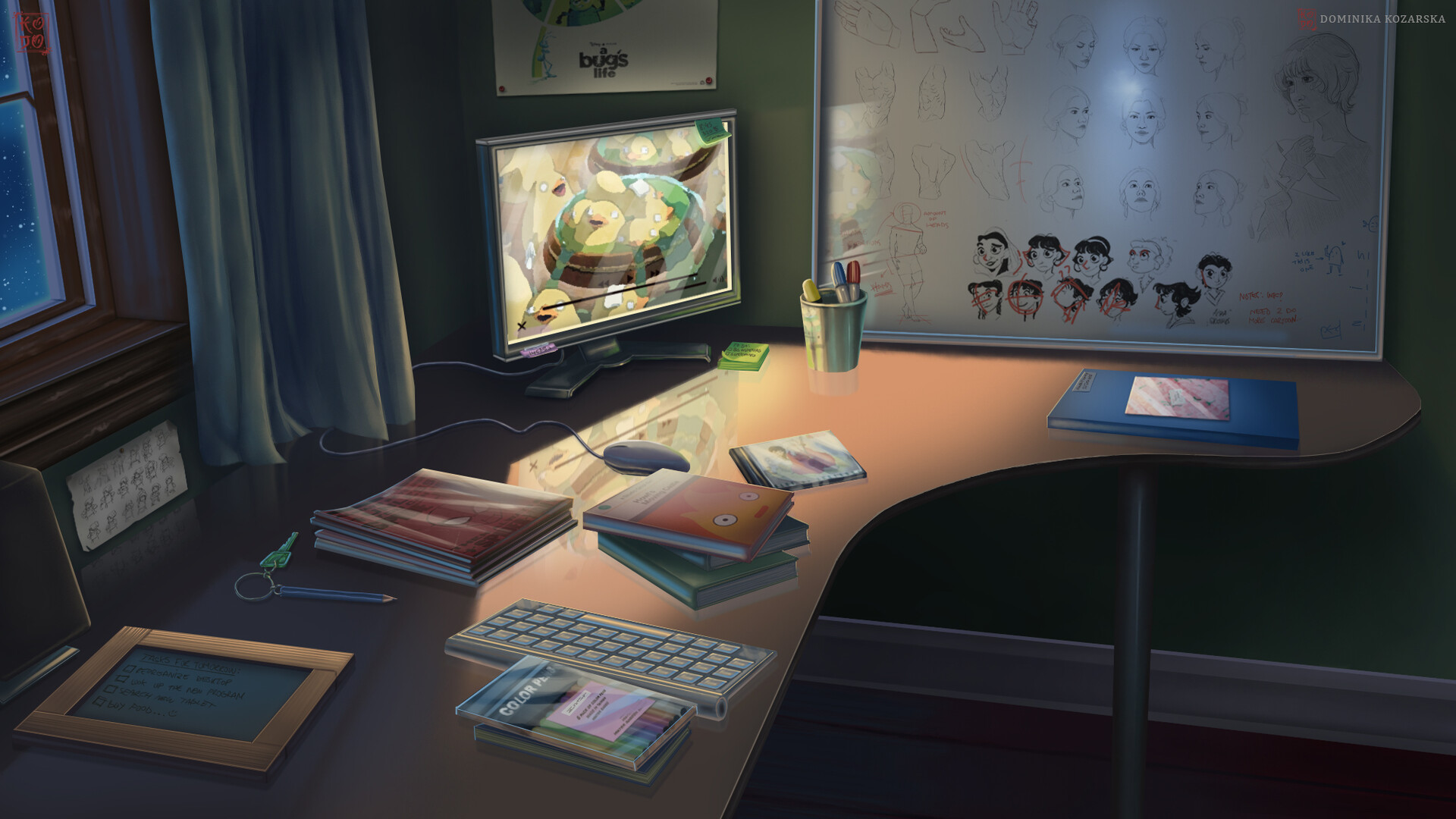 ArtStation Background design artist's desk