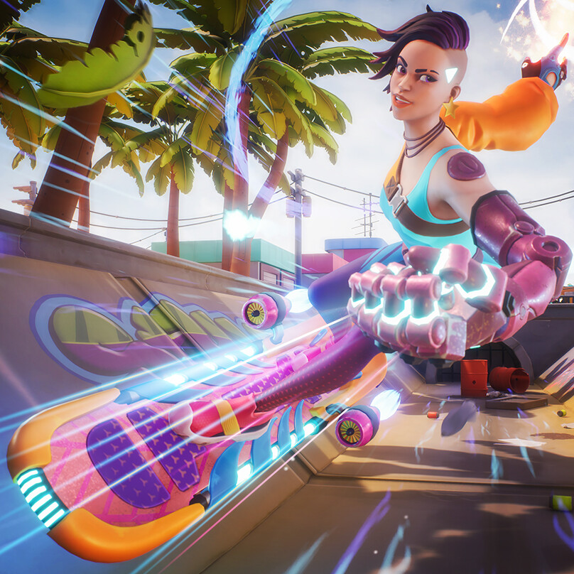 ArtStation Cyberpunk Skater Girl RealTime 3D Game Location