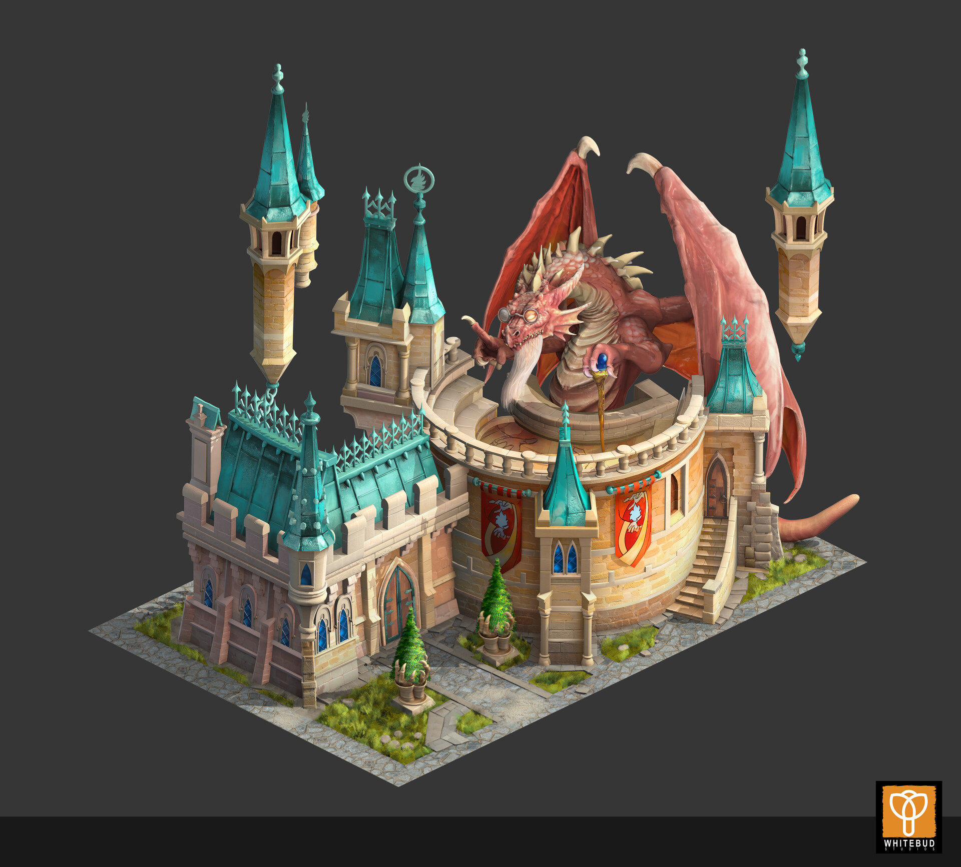 ArtStation - Isometric - Dragon Castle