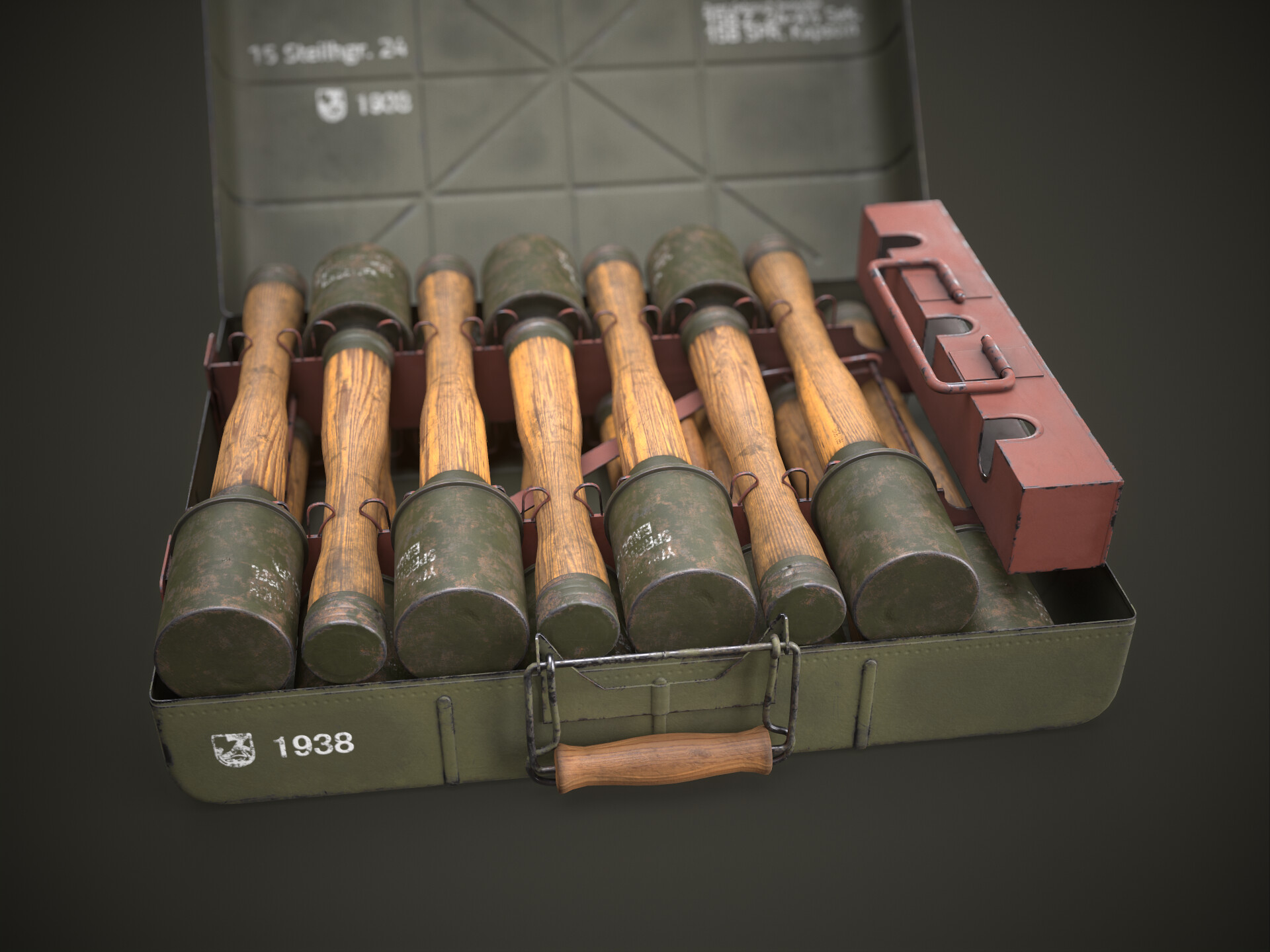 ArtStation Model 24 Stielhandgranate Stick Grenade With Case REDUX   Mike Luxton Mike Luxton Model24 Camera 8 001 