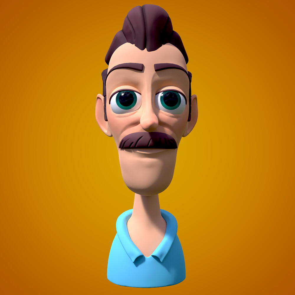 ArtStation - Cartoon Male Bust [Artwork by Luigi Lucarelli]