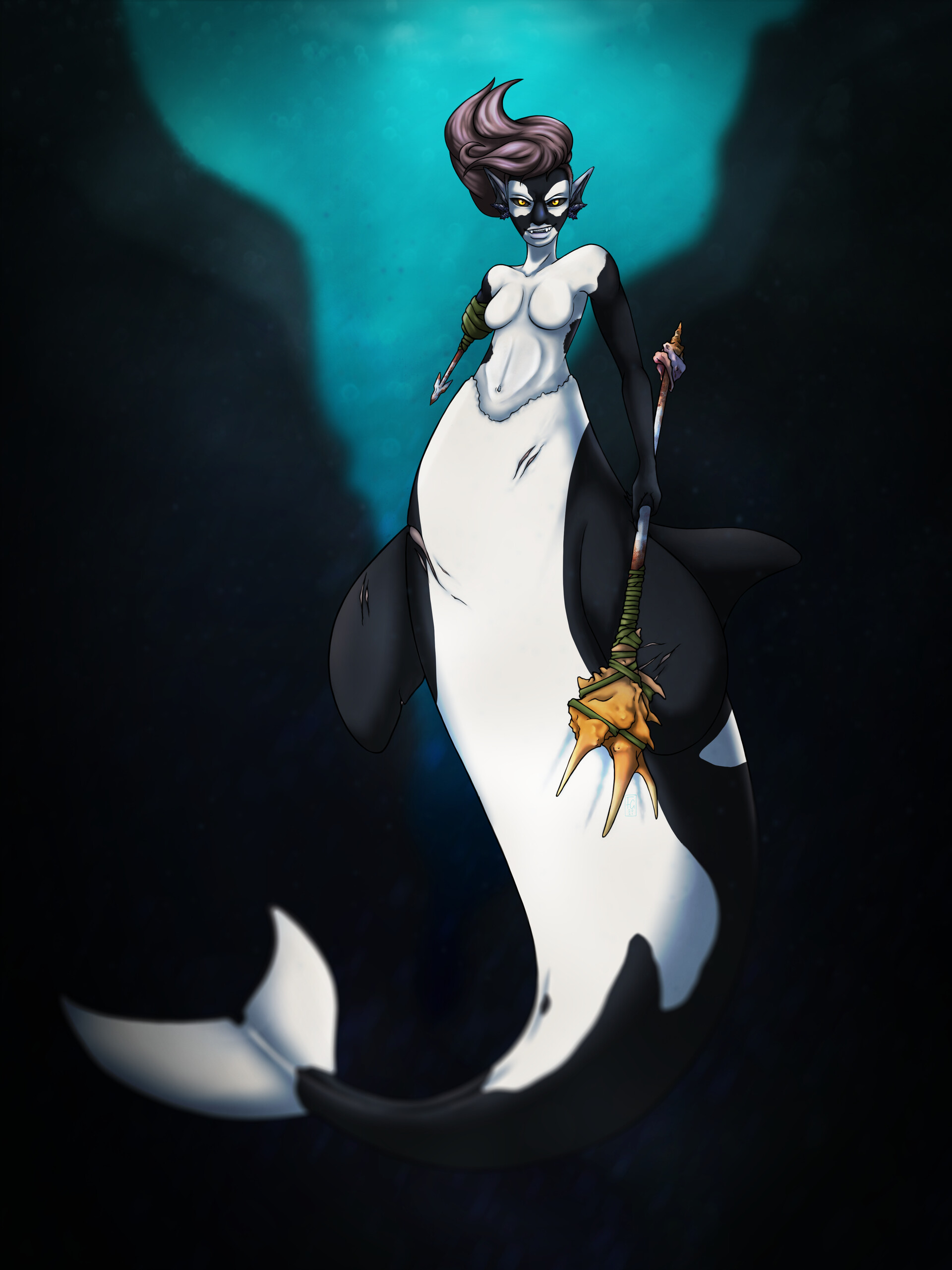 ArtStation - Orca Mermaid - 2021 Re-Draw