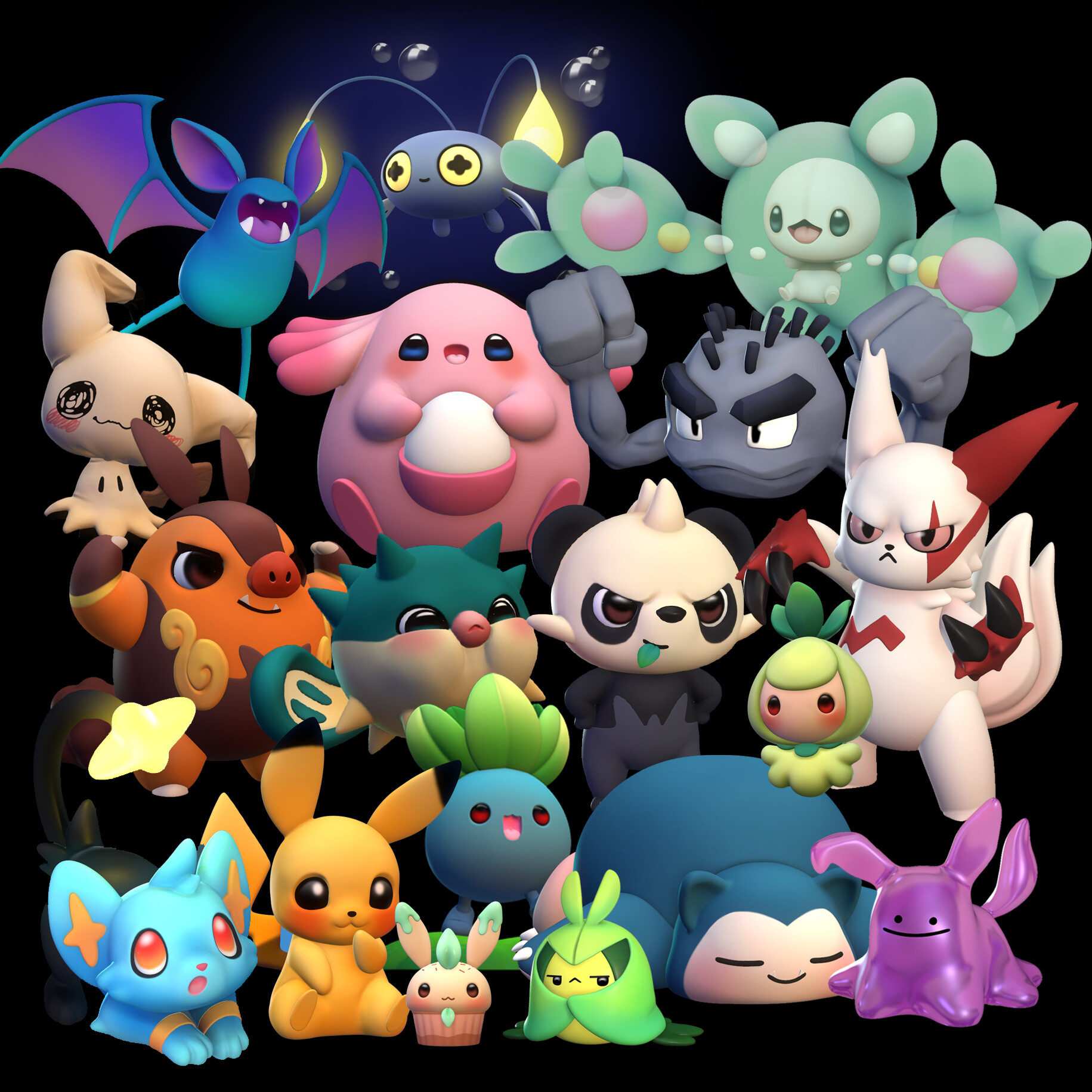 ArtStation - Pockemon Sculptober