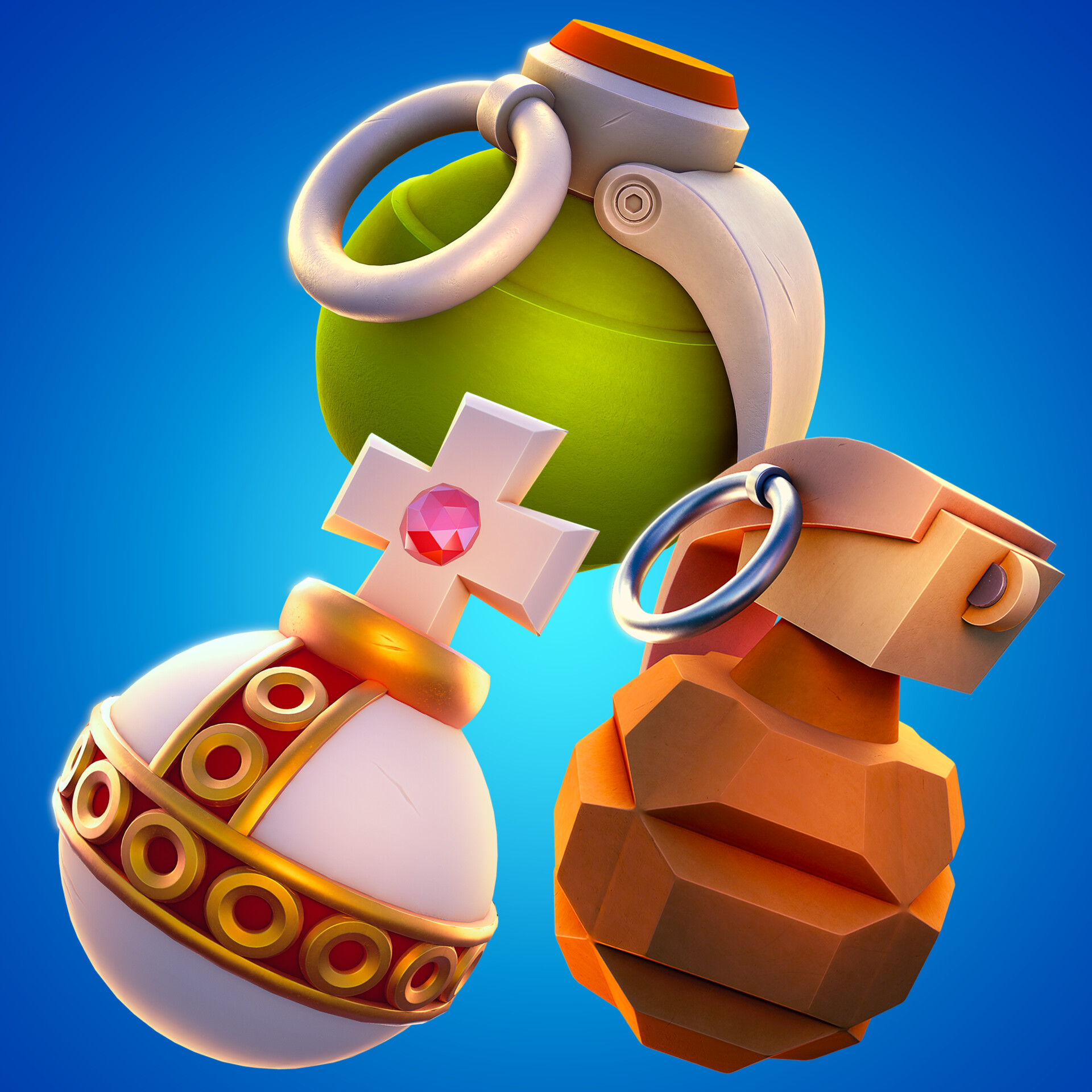 ArtStation - Worms 4 Mayhem : Grenades