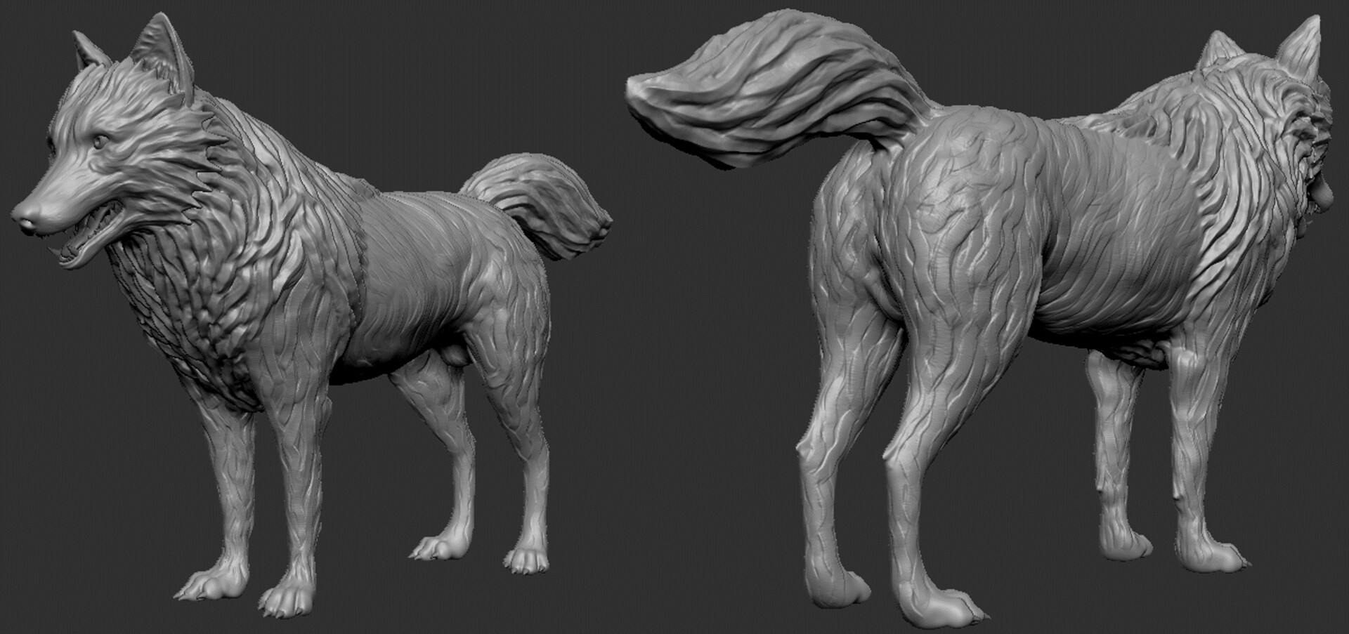 ArtStation - Stylized Wolf Sculpt