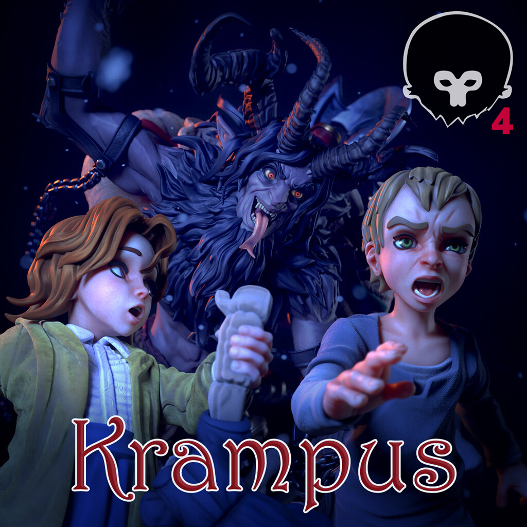 Vicious Krampus - Printable Diorama