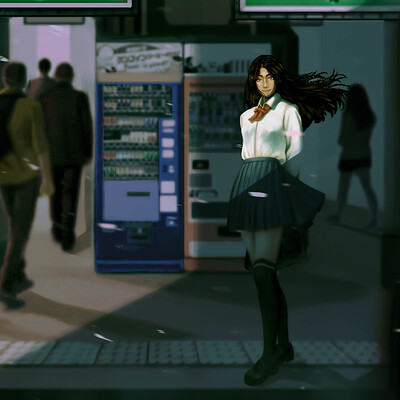 Train station girl