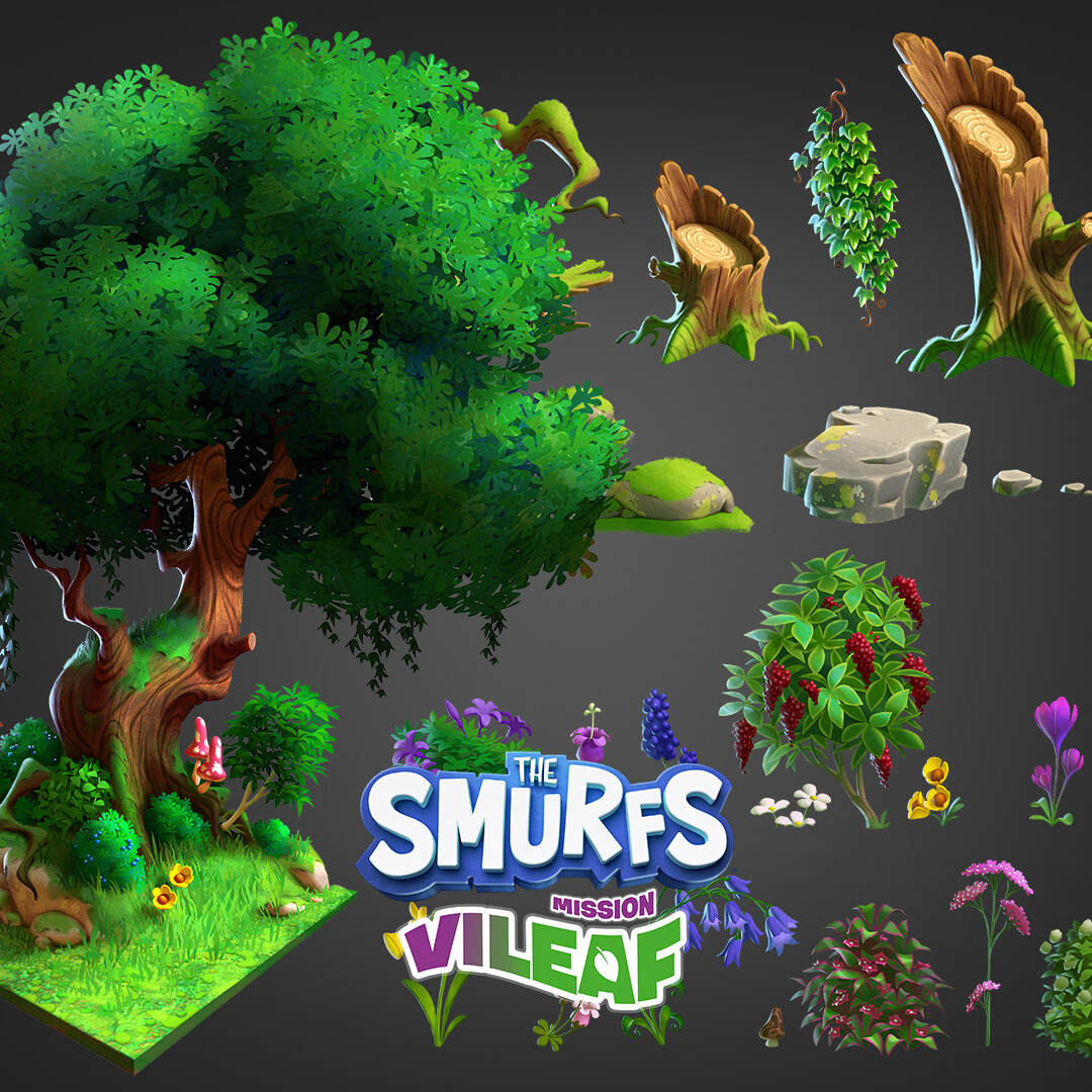 Artstation The Smurfs Mission Vileaf Forest Props Concept