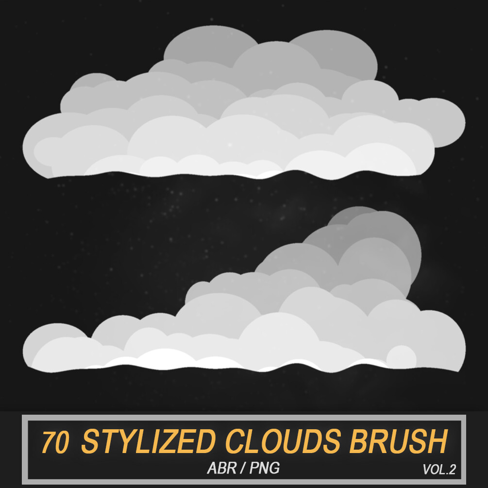Stylized Clouds Brush (ABR)-(2k) Vol.2