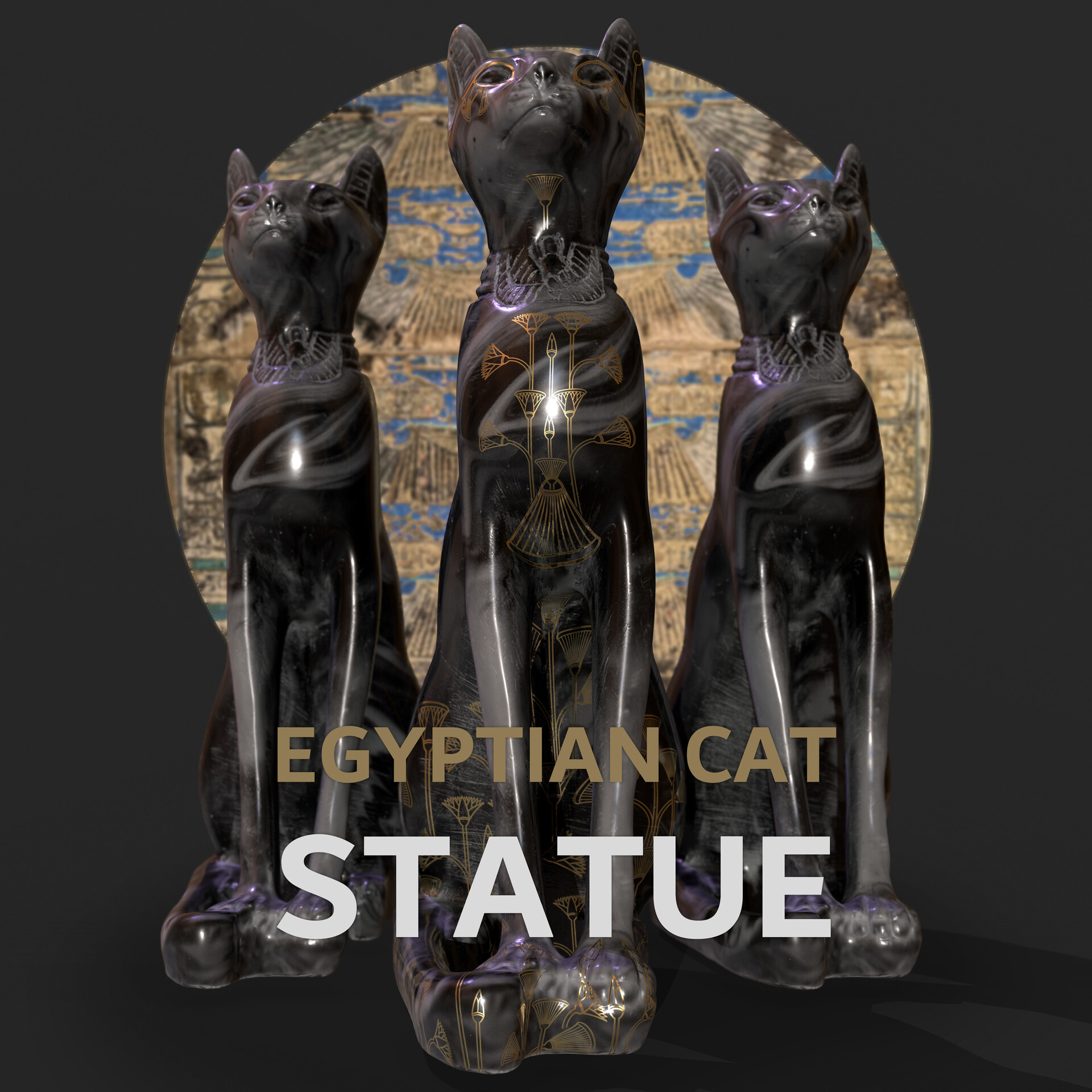 ArtStation Egyptian Cat Statue