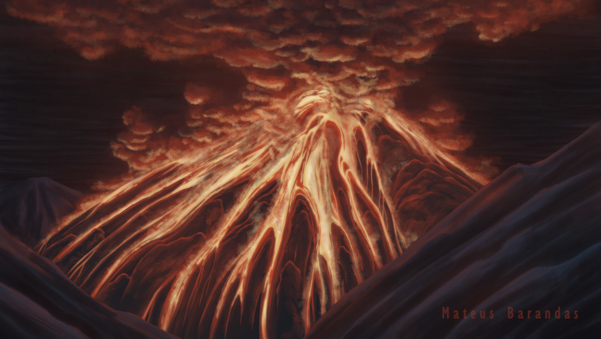 ArtStation - Erupting Vulcano