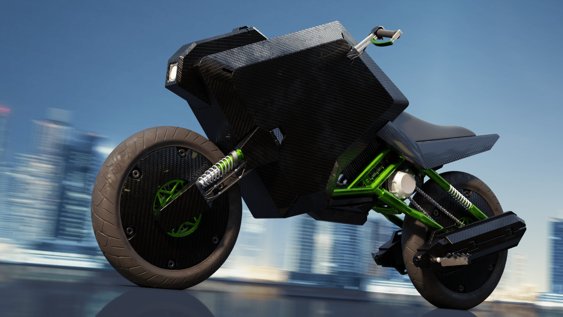 ArtStation UV mapping and texturing futuristic motorcycle.