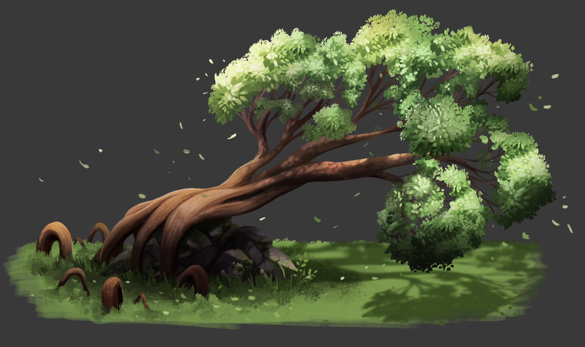 ArtStation - Tree and rocks concept art