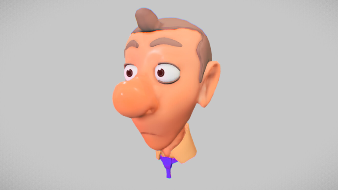 ArtStation - Low-poly cartoon character head