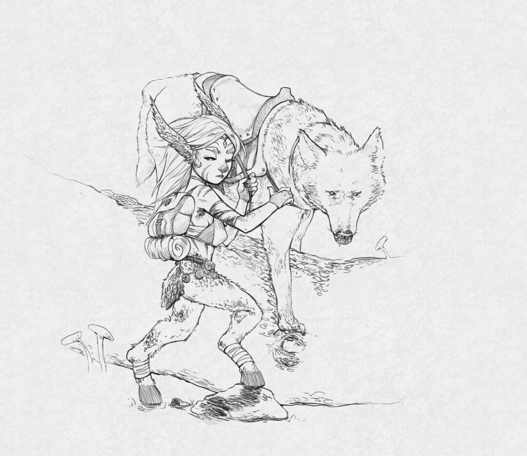 ArtStation - Fey Wolf Rider | D&D Spot Illustration